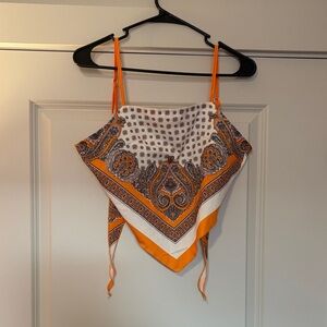 Orange Paisley Bandana Top